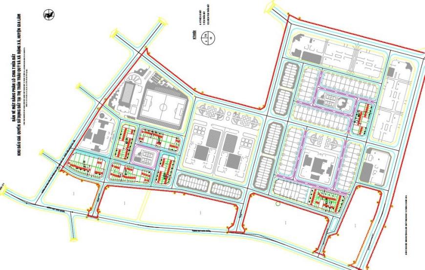 Bản vẽ mặt bằng phân lô khu đất đấu giá BT 31ha Trâu Quỳ Gia Lâm Hà Nội